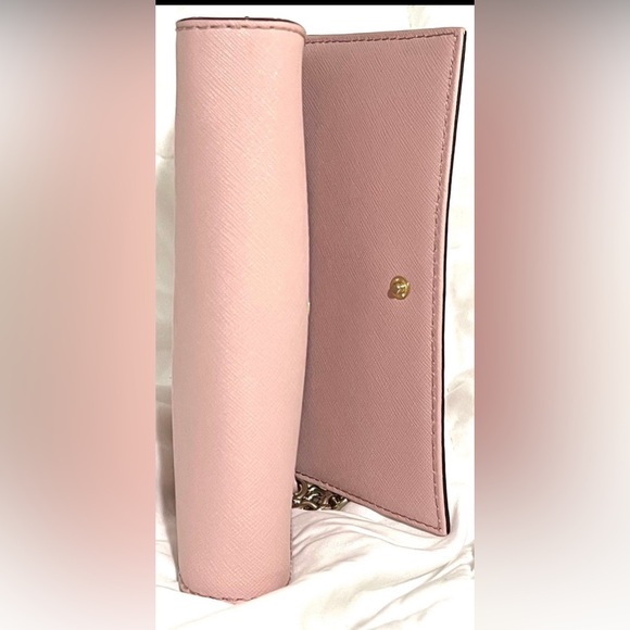 KATE SPADE: Crossbody Clutch Bag Pink w/ Gold Chain Strap Small Purse for Girls - Picture 3 of 7